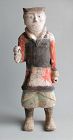 Tall Chinese Western Han Dynasty Painted Pottery Soldier (206BC - AD8)