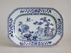 Chinese 18th Century Blue & White Porcelain Dish / Platter - Deer