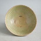 Rare Vietnamese 14th Century Celadon Glazed Moulded Stoneware Bowl