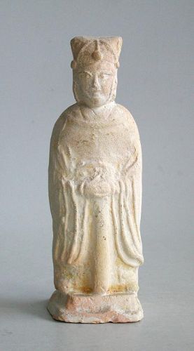 Rare Chinese Song Dynasty White Pottery Figure with Inscription