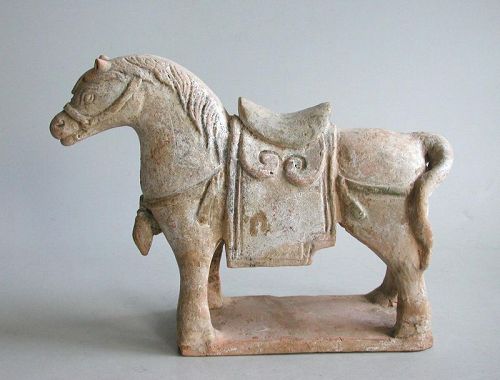 Chinese Ming Dynasty Painted Pottery Horse