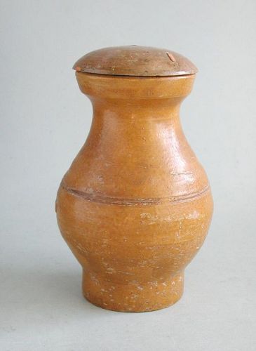 SALE Chinese Eastern Han Dynasty Glazed Pottery Jar with Cover