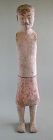 Tall Chinese Han Dynasty Painted Pottery Stick Figure