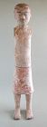 Tall Chinese Han Dynasty Pottery Stick Figure (woven silk impressions)