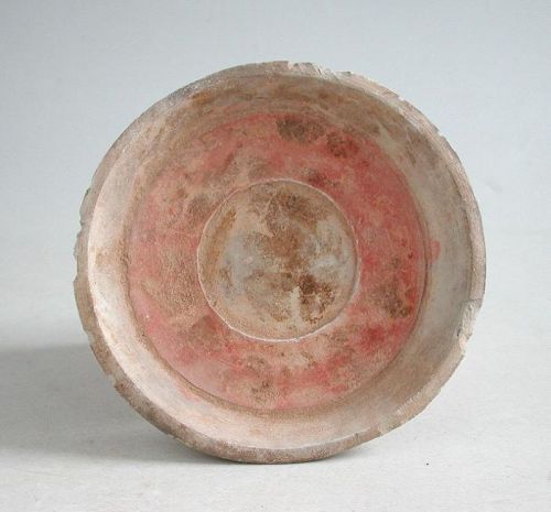 Rare Chinese Han Dynasty Painted Pottery Dish