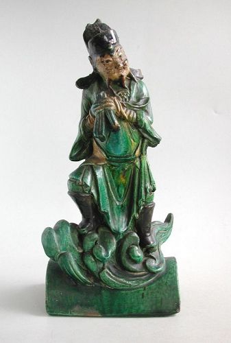 Tall Chinese Ming Dynasty Stoneware Roof Tile Figure