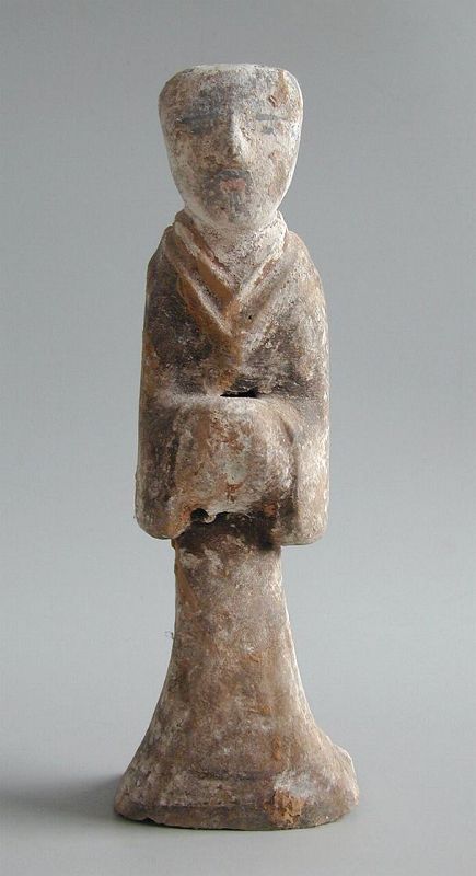 Chinese Western Han Dynasty Painted Pottery Attendant Figure SALE