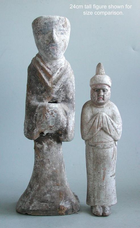 Chinese Western Han Dynasty Painted Pottery Attendant Figure SALE