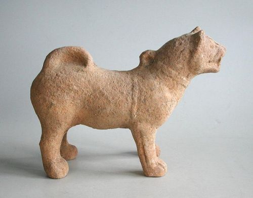 SALE Chinese Han Dynasty Pottery Dog (206 BC - AD 220)