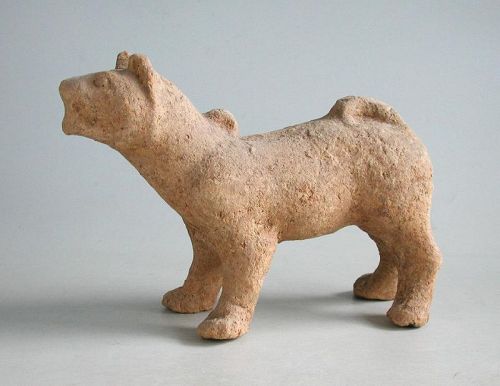 SALE Chinese Han Dynasty Pottery Dog (206 BC - AD 220)