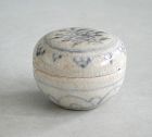 Small Vietnamese 15th Century Blue & White Round Porcelain Box SALE