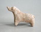 Rare Chinese Warring States Small Painted Pottery Dog (Toy)