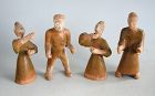 Group of Four Chinese Three Kingdoms Glazed Entertainers with TL Test