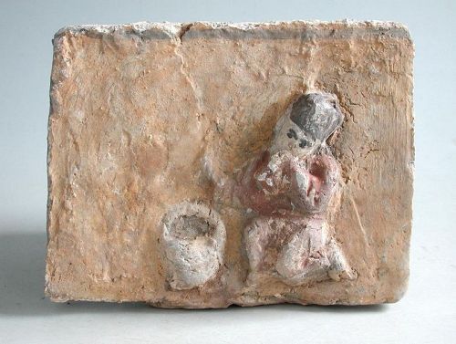 Chinese Jin Dynasty Pottery Filial Piety Tile (AD 1115 - 1234)