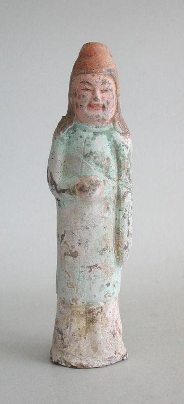 Rare Chinese Early Tang Dynasty Painted Pottery Figure