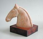 Chinese Tang Dynasty Pottery Horse Head (Mounted) * SALE *