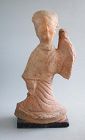 Tall Chinese Han Dynasty Pottery Dancing Lady (Mounted) * SALE *