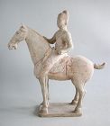 Large Chinese Tang Dynasty Pottery Horse & Rider + Oxford TL Test