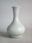Korean Monochrome Glazed Porcelain Bottle / Vase - Late Joseon Dynasty