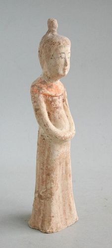 Chinese Tang Dynasty Painted Pottery Lady (AD 618 - 906)