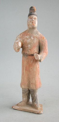Chinese Tang Dynasty Painted Pottery Foreign Groom Figure