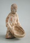 Rare Chinese Northern Wei Dynasty Painted Pottery Winnowing Figure