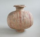 Fine Chinese Han Dynasty Painted Pottery Cocoon Jar SALE