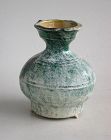 Fine Chinese Han Dynasty Green & Yellow Glazed Small Pottery Jar
