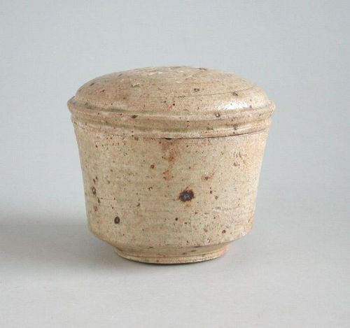 Rare Cambodian Khmer 10th Century Glazed Covered Stoneware Box