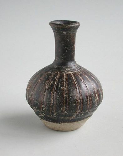 Cambodian Khmer 12th - 13th Century Glazed Stoneware Bottle