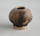 Cambodian Khmer 12th Century Glazed Stoneware Jarlet