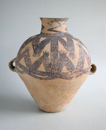 Large Chinese Neolithic Machang Painted Pottery Jar (c. 2300 - 2000 BC