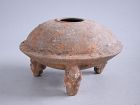 Rare Chinese Han Dynasty Painted Pottery Tripod with Human-shaped Feet