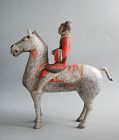 Fine Chinese Han Dynasty Pottery Horse & Rider (206 BC - AD 8)