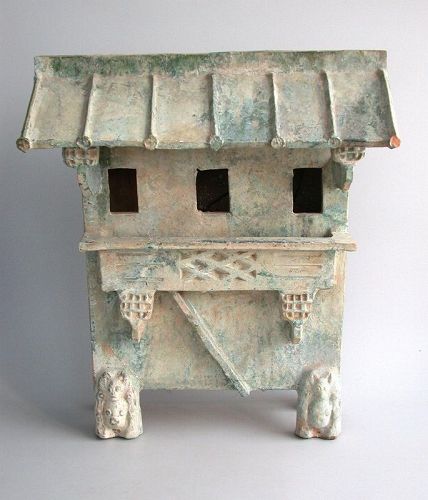 Large Chinese Eastern Han Dynasty Glazed Pottery Granary Building