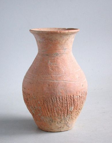 Chinese Neolithic Qijia Culture Incised & Cord-Impressed Pottery Jar