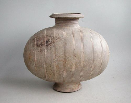 Fine Large Chinese Han Dynasty Burnished Pottery Cocoon Jar + TL Test