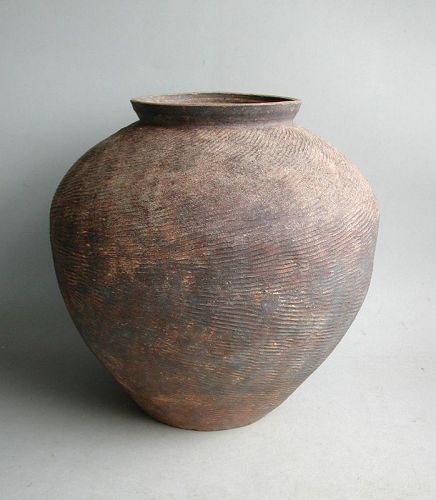 Fine Large Chinese Warring States Impressed Pottery Jar (475 - 221 BC)