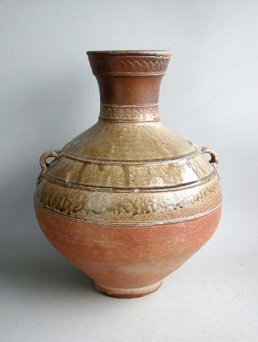 Fine LARGE Chinese Western Han Dynasty Glazed Stoneware Jar
