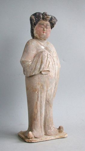 Fine Large Tang Dynasty White Pottery Female Courtier + Oxford TL Test
