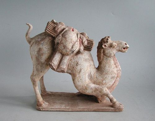 Fine Chinese Northern Dynasties Pottery Kneeling Camel +Oxford TL Test