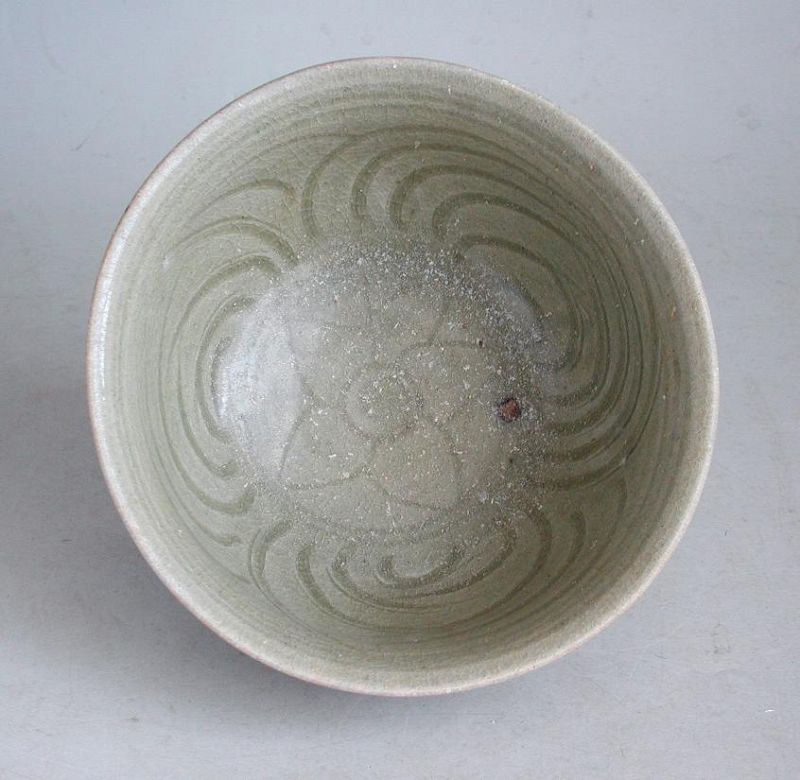 Thai 13th -15th Century Incised Celadon Bowl (Ex. Grahame Clarke)