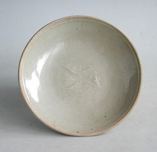 Chinese Song Dynasty Qingbai Porcelain Twin Fish Dish (Ex. Lammers)