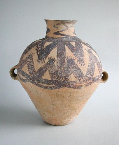 Large Chinese Neolithic Machang Painted Pottery Jar (c.2300 - 2000 BC)