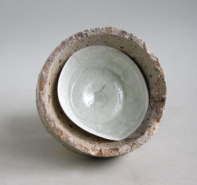 Chinese Northern Song Dynasty Qingbai Porcelain Bowl Kiln Saggar