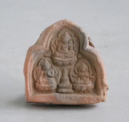 Ancient Chinese Buddhist Pottery Amulet - Ming Dynasty