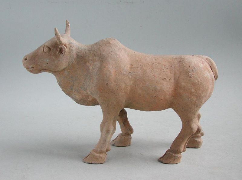 Chinese Tang Dynasty Pottery Walking Ox / Bull (AD 618 - 906)