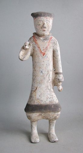 Tall Chinese Han Dynasty Painted Pottery Soldier with Oxford TL Test