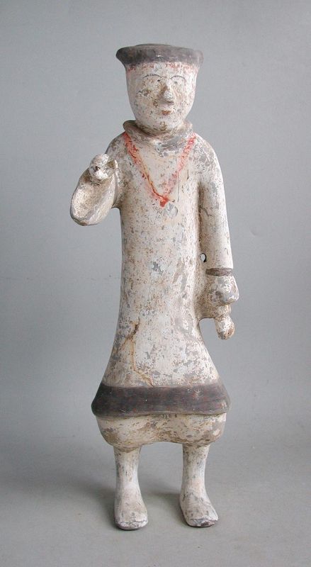 Tall Chinese Han Dynasty Painted Pottery Soldier with Oxford TL Test