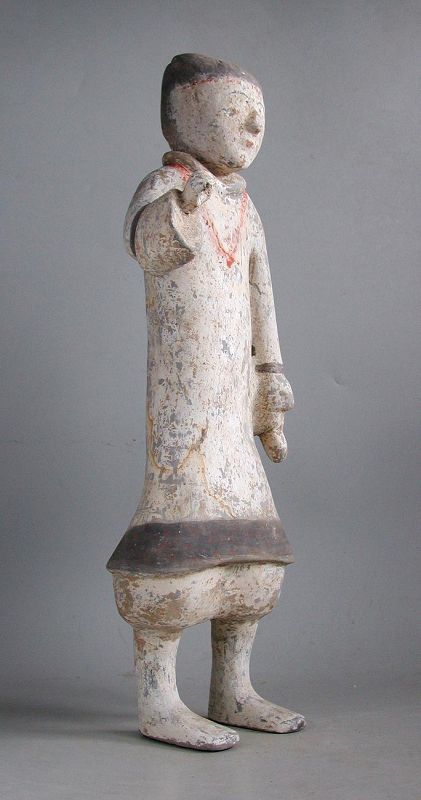 Tall Chinese Han Dynasty Painted Pottery Soldier with Oxford TL Test